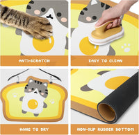 Cat Food Mats for Floor, Dog Pet Water Bowl Feeding Placemats for Food and Water Grey 17.7 * 9.8 - Egg / 23.6"L x 13.7"W - image 3
