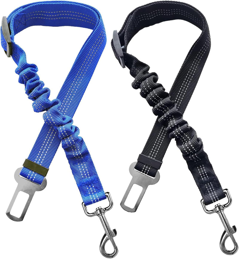 Pet Seat Belt for Dogs, Car Seat Safety Harness with Adjustable Length – Essentials for Dogs - Blue Black