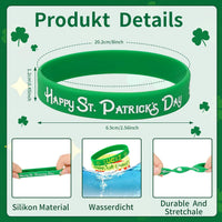 JUNEBRUSHS 24pcs Halloween Silicone Bracelets - St. Patrick's Day Style - image 2