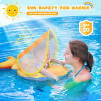 No Flip Over Baby Pool Float with Canopy UPF50+ Sun Protection - image 4