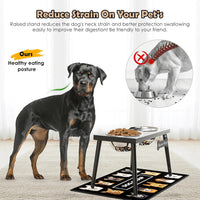 Metal Raised Dog Bowl Stand for Large and Medium Dogs - Height-10inch / Black-L with slow feeder - image 2