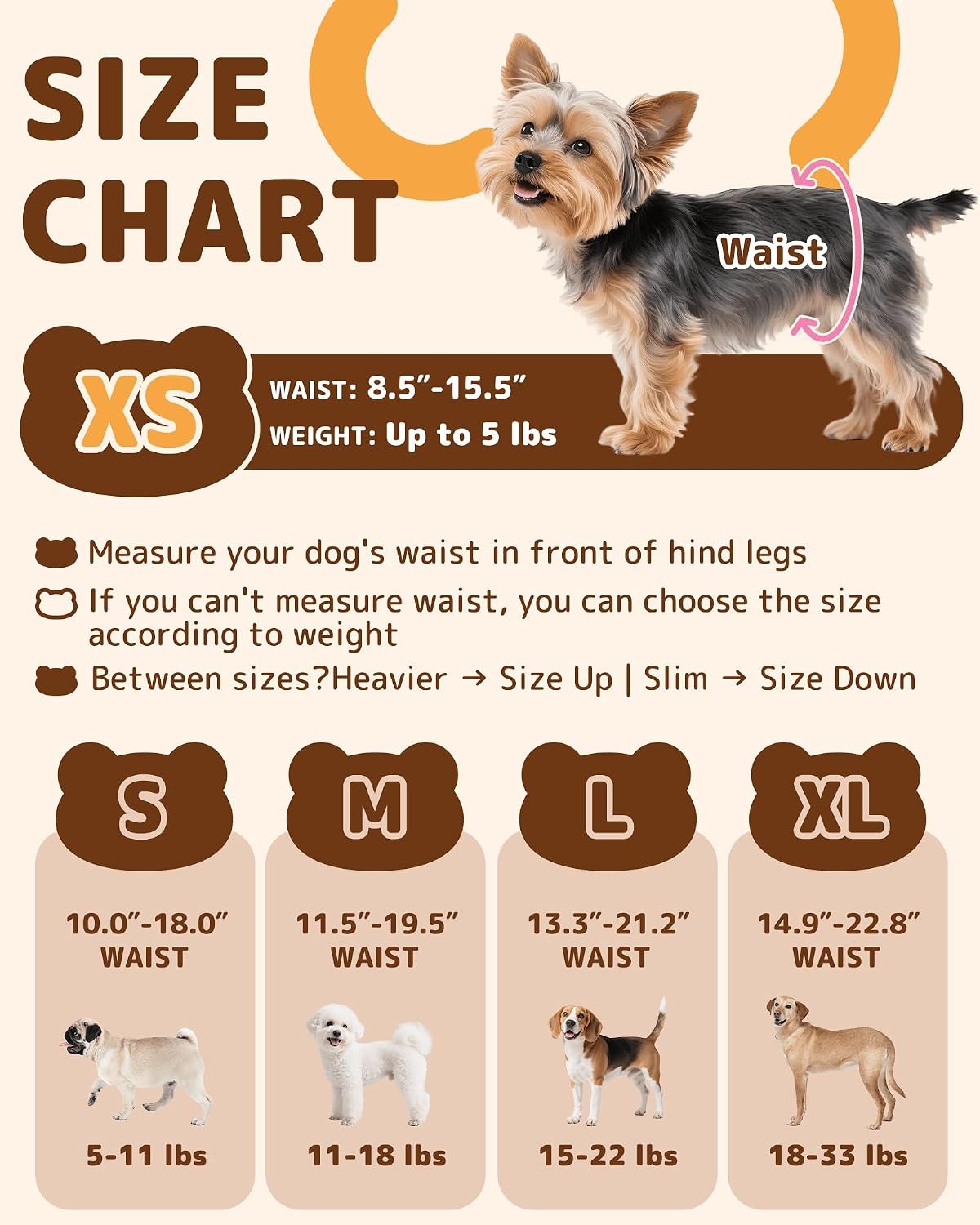 Dono Disposable Pull Up Dog Diapers Female - XS (Waist8.5"-15.5") / 20.0 - image 2