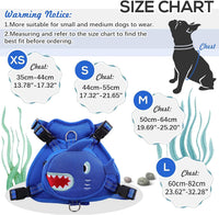 Dog Backpack Harness, No-Pull Dog Backpack with D-Ring, Frog, M - Blue Shark / 5.3"L x 4.3"W x 2.2"H - image 4