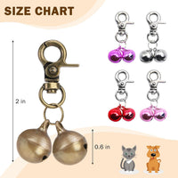 Bells for Dog Collars - 2 Pack Pet Hanging Ring Bell Accessories for Dog & Cat, Pet Pendant Collar - Bronze & Bronze - Gloss / Small - image 2