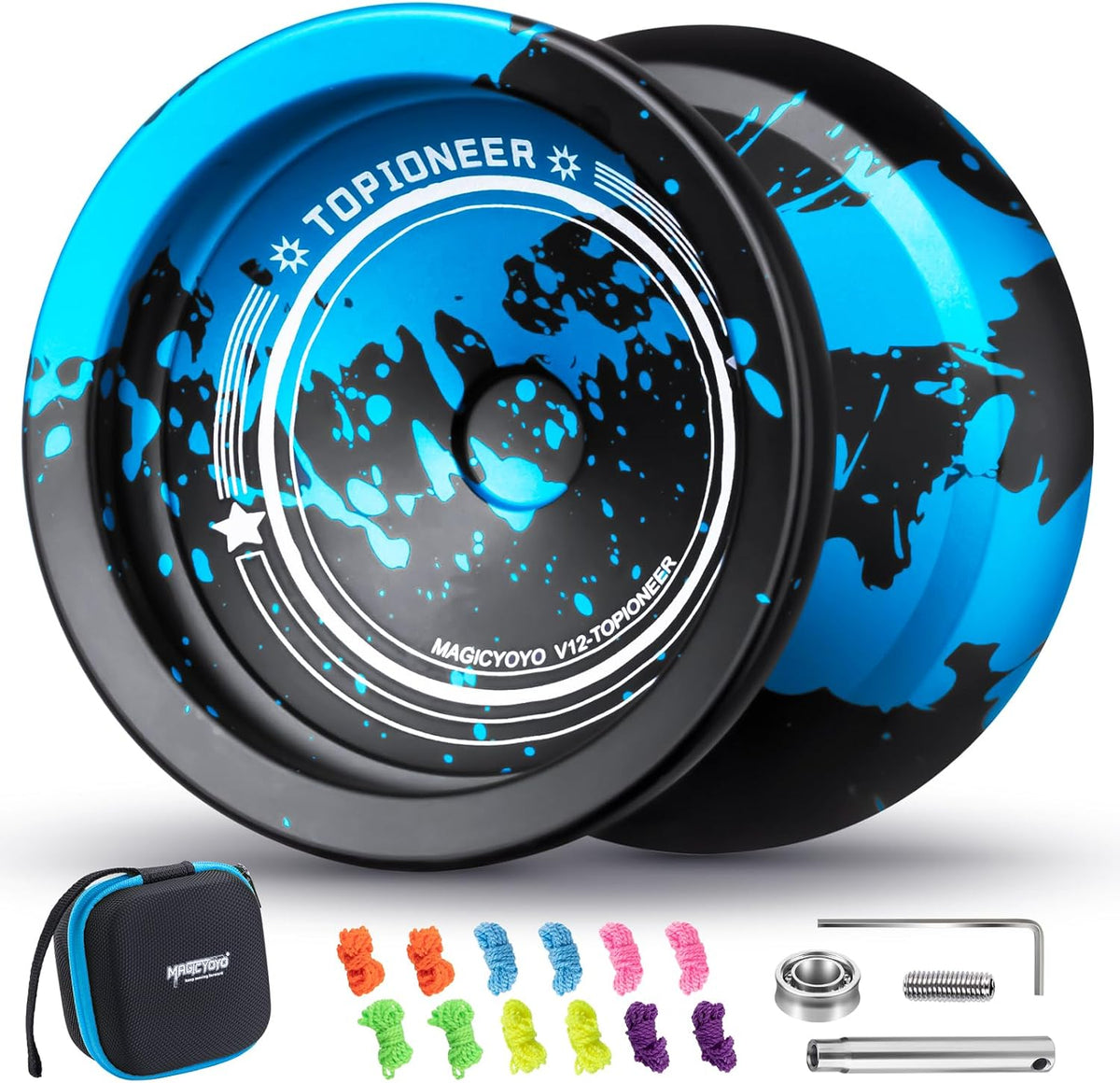 MAGICYOYO V12 Finger Spin Yoyo - Black Blue
