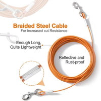 10/15/20/25FT Dog Tie Out Cable - Orange / 125Ibs 20ft - image 2