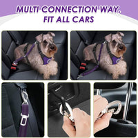 Lukovee Dog Car Harness Seat Belt Set - XX-Small / Purple - image 2