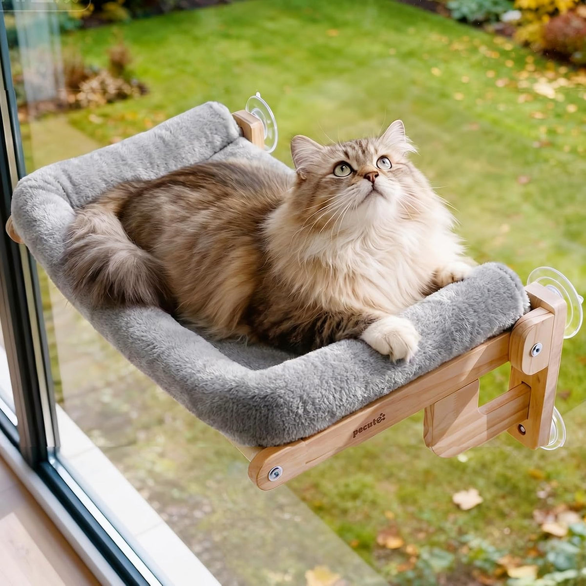 Pecute Foldable Cat Window Perch - Grey / Medium
