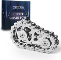 Fidget Spinner Toy for Adults Metal Figette Bike Chain for Adult Men - Silver