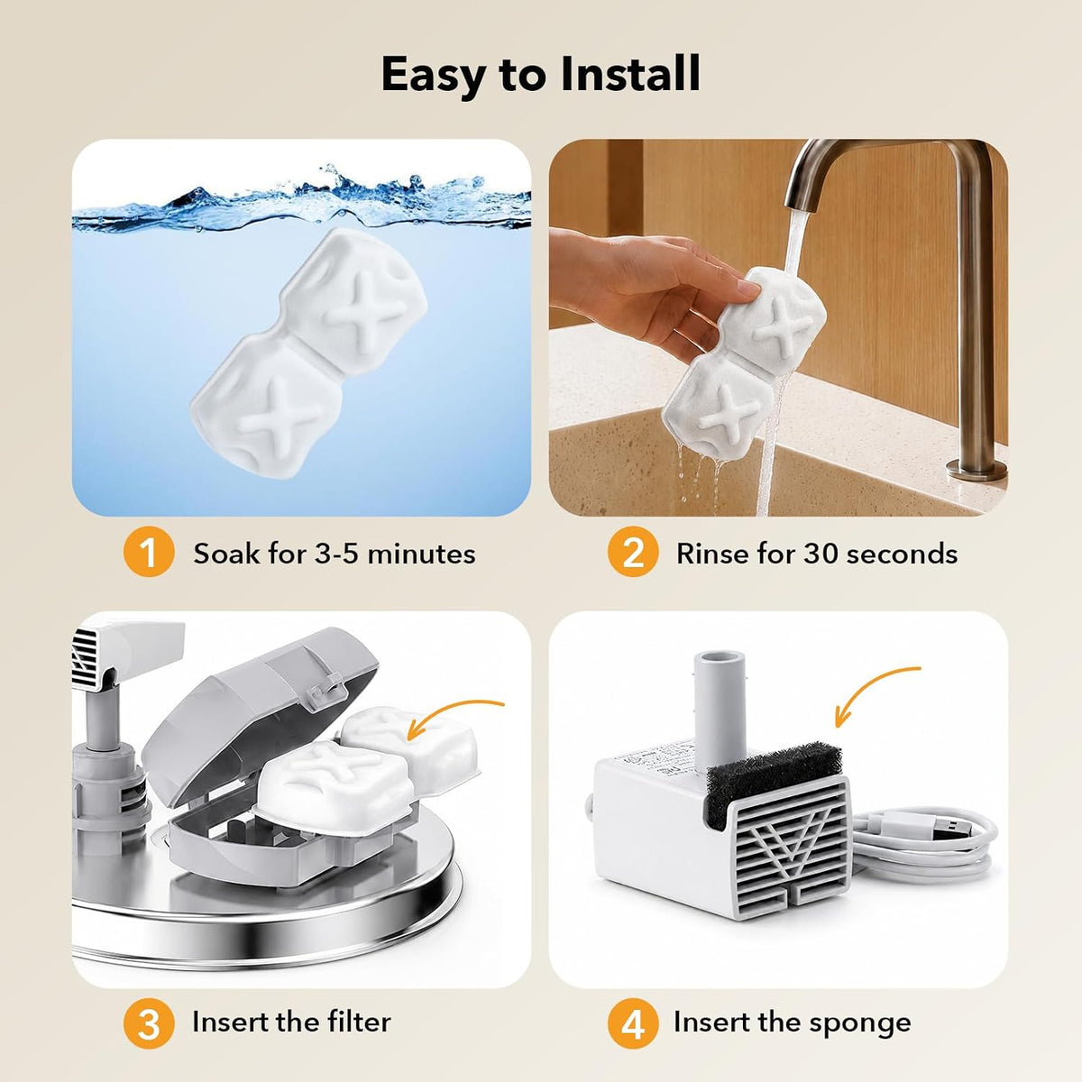 16 Pack Replacement Filters for Cat/Dog Water Fountain - 32 Filter+1 Brush - image 4