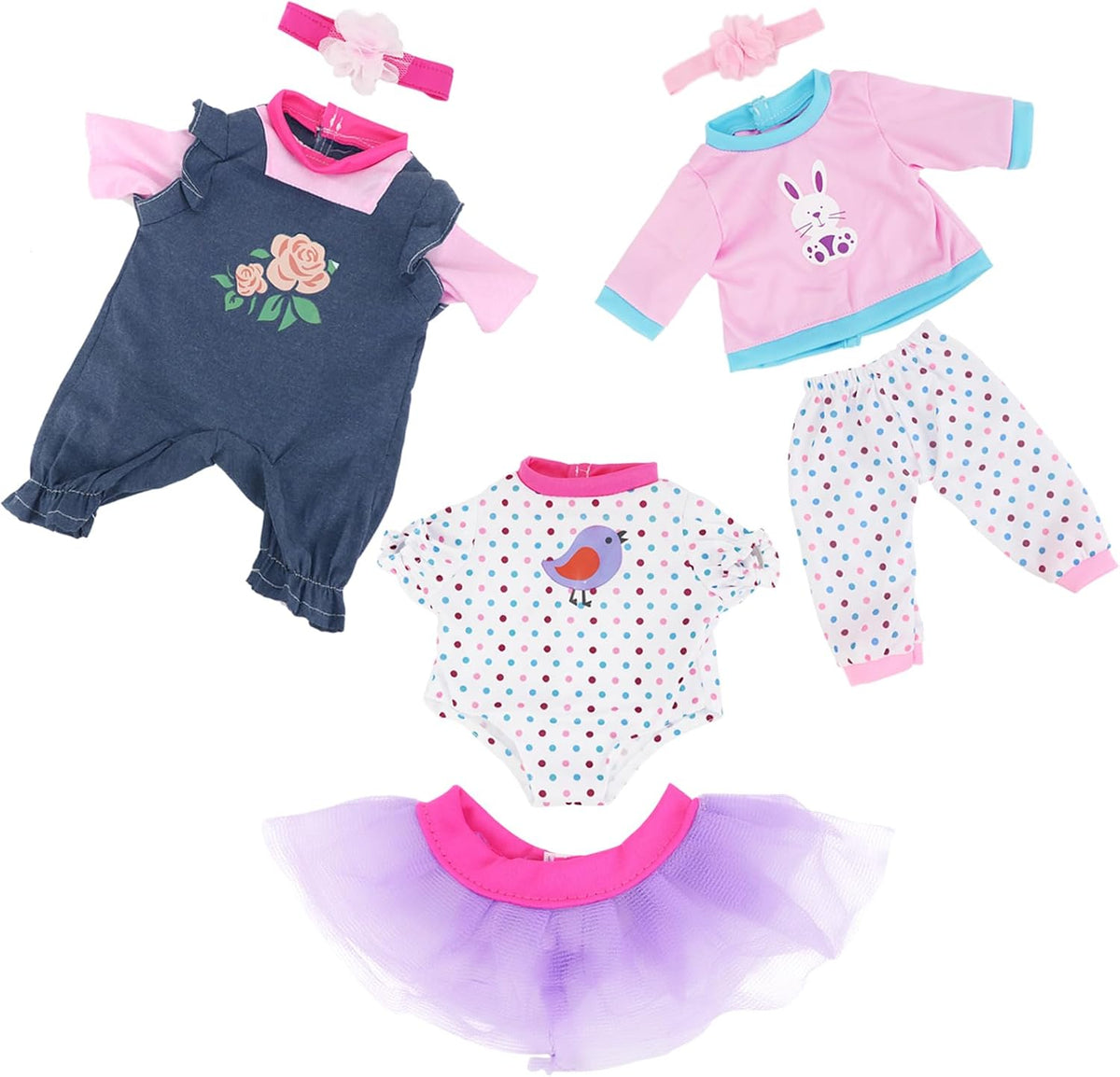 ECORELF 4 Sets Baby Doll Clothes for 14-18 Inch Dolls – Fun for Kids & Family - 3 Sets