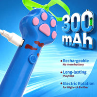 Cat Toy Disc Launcher, Rechargeable Interactive Cat Fetch Toy Launcher with 8 Flying Discs, Flying - Blue - image 3
