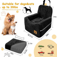 Dog Car Seat for Small/Medium Dogs, Memory Foam Dog Booster Seat - Black / Medium - image 2