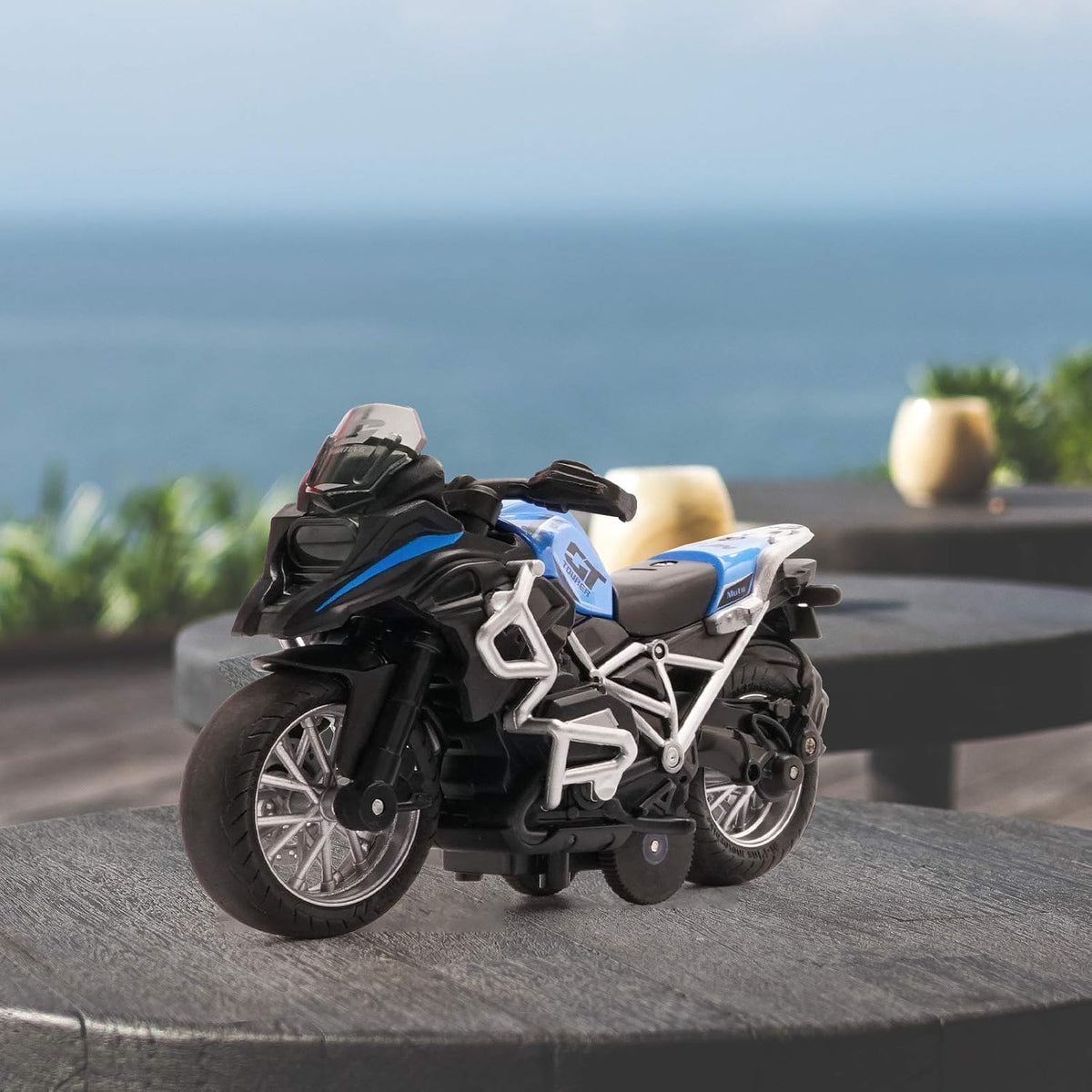 MING YING blue diecast motorcycle toy with sound and light - view 10