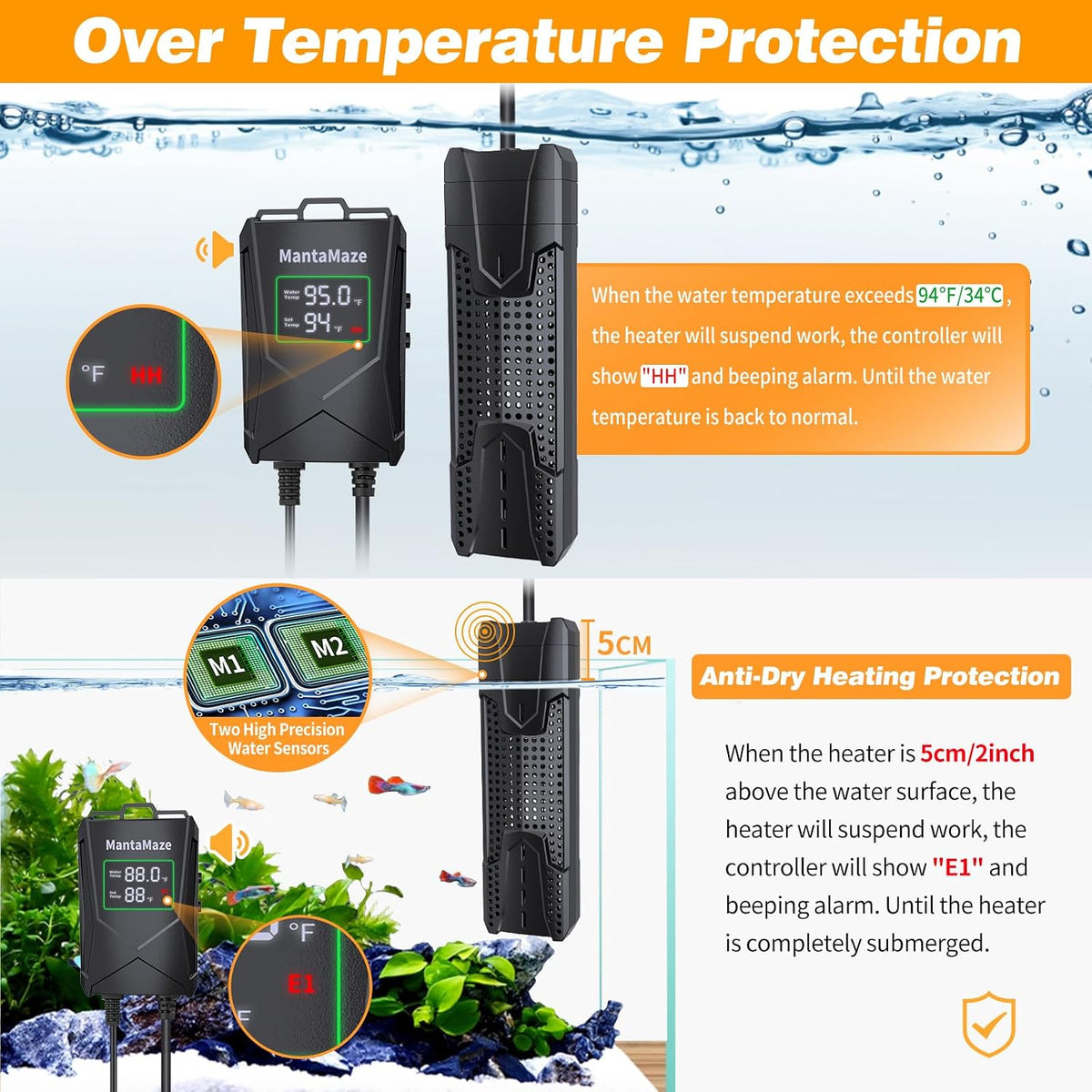 Submersible Aquarium Heater - 800W for 80-175 Gallon - image 2