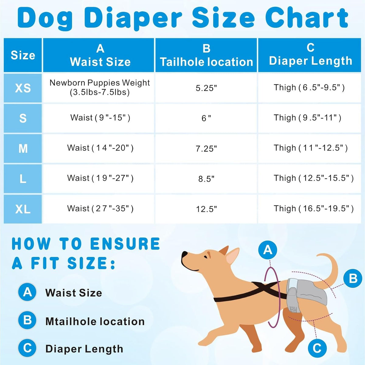 Idepet Female Dog Diapers with Suspender Detachable - Pink/Blue/Carneose / M - image 2