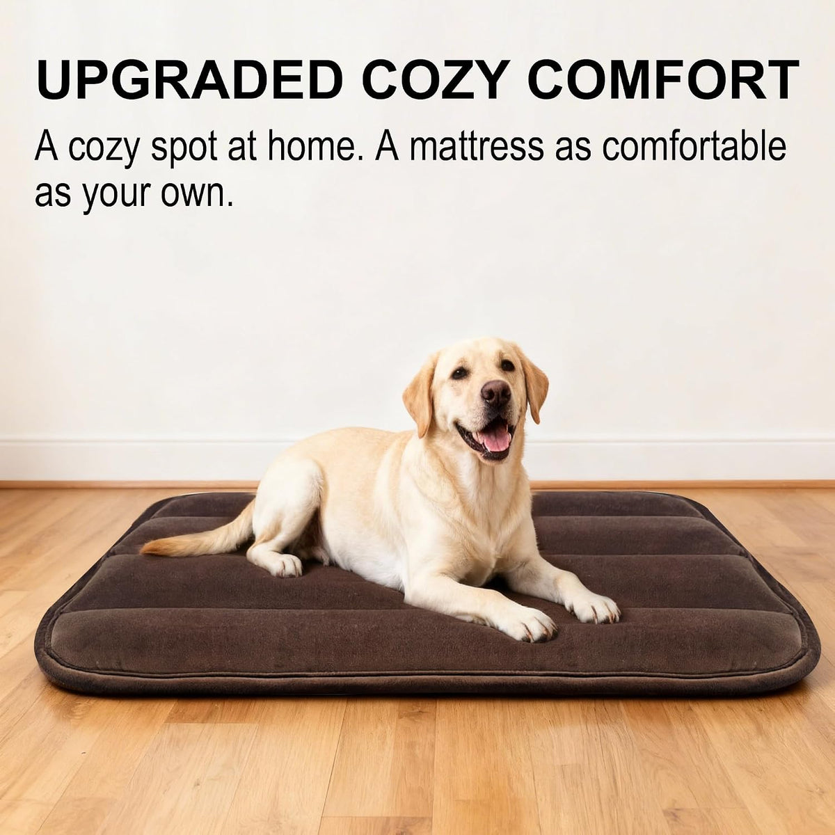 Dog Bed Crate Mat, Soft Durable Washable Anti-Slip Kennel Pad for Dogs & Cats, Reversible) - L(34"*20"*1.5") / New-Dark Brown-1pc - image 2