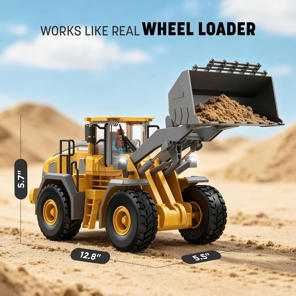 KIDMARKT Remote Control Excavator Toy for Boys - Wheel Loader - image 2