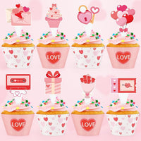 Hxezoc football cupcake toppers and wrappers set with brown and green football designs - view 12