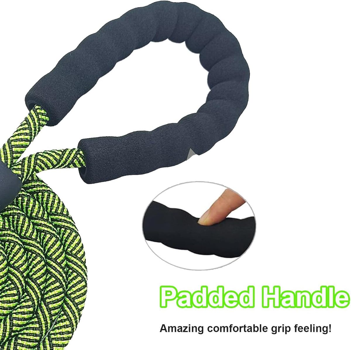 MayPaw Rope Dog Leash, Thick Leash for Medium Large Dogs - green black / 1/2" * 10' - image 4