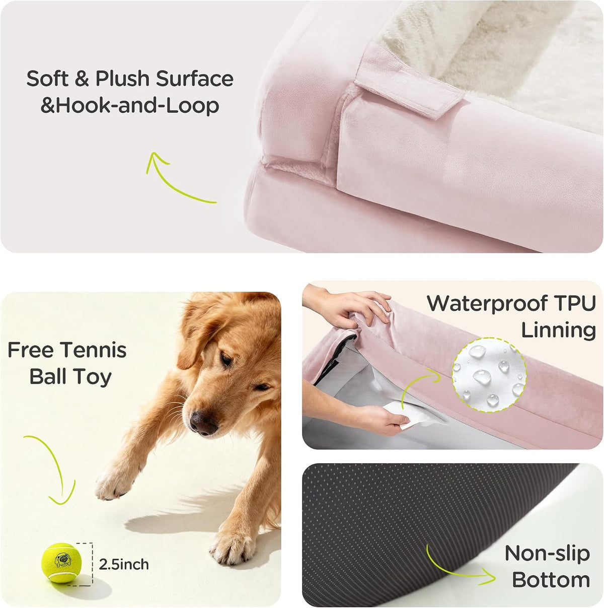 Waterproof Orthopedic Dog Bed for Extra Large Sized Dogs – Essentials for Dogs - X-Large(42"L x 30"W x 9"Th) / Pink - image 3