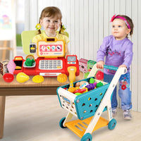 Yalujumb kids shopping cart play set with cash register, scanner and pretend food - view 4