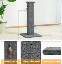 Made4Pets 32 inch carpet cat scratching post with feather toy - view 3
