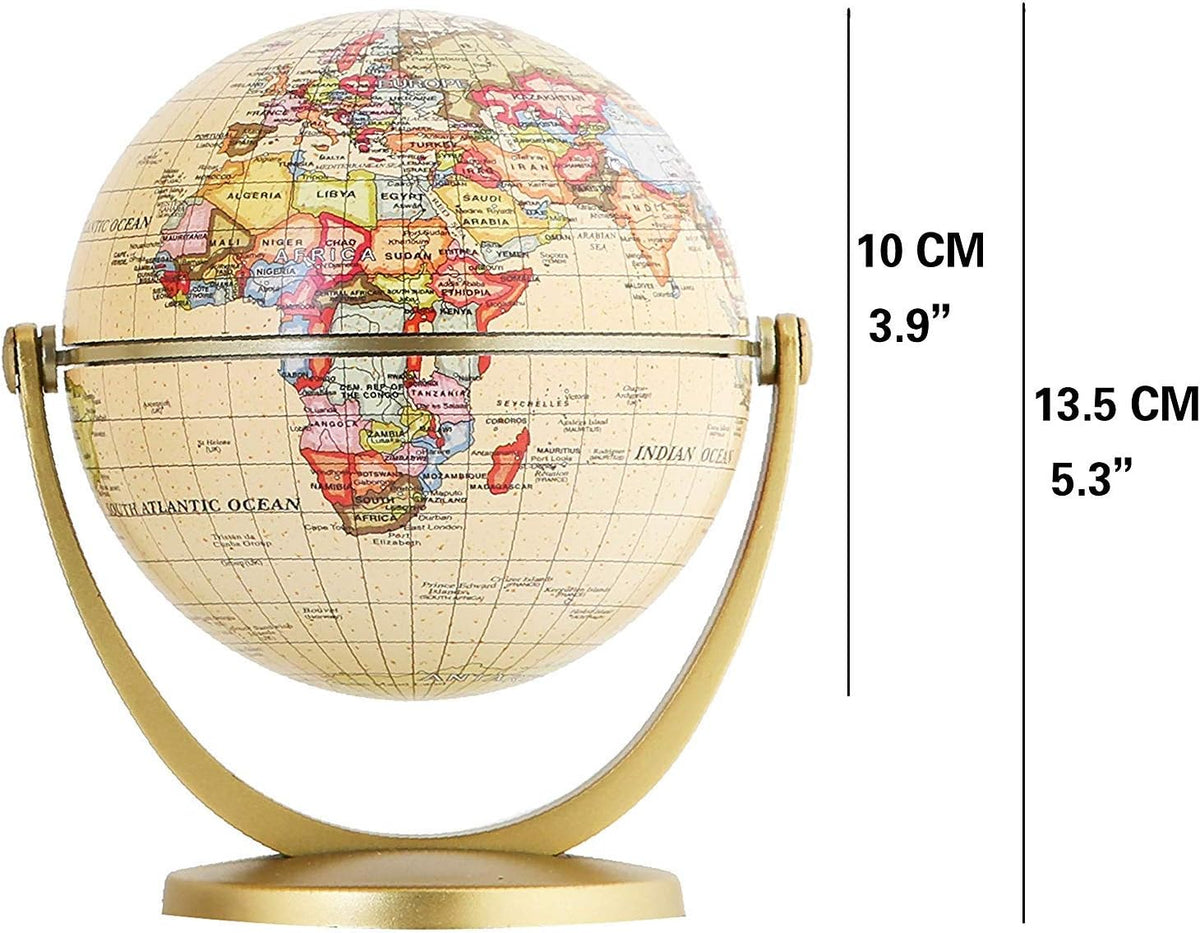 Annova Mini Antique Globe 4-inch / 10 cm - Brown Mini - image 3