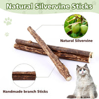 6 Pack Silvervine Sticks for Cat, Natural Catnip Toys – Essentials for Cats - 27 Pack - image 3