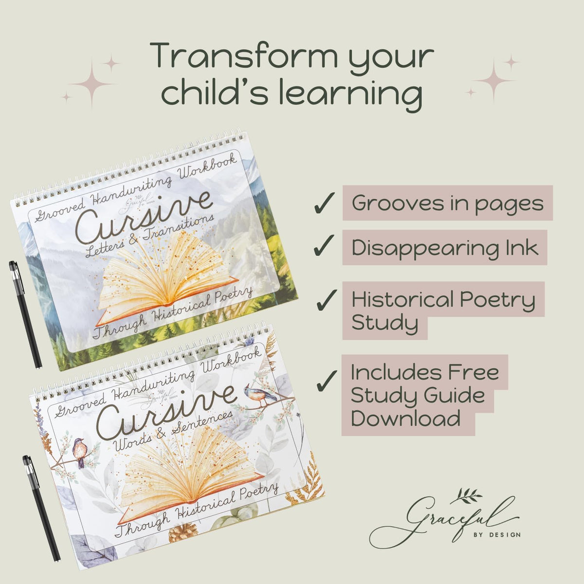 Graceful By Design Grooved Cursive Handwriting Workbook for Kids Ages - image 2