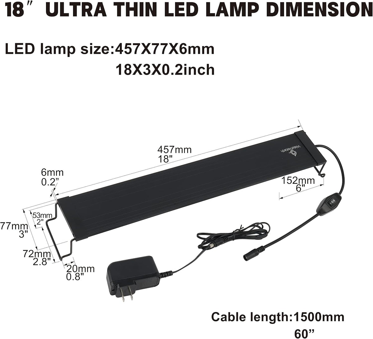 Ultra-Slim Full Spectrum LED Aquarium Light with Adjustable - 18-24" - image 2