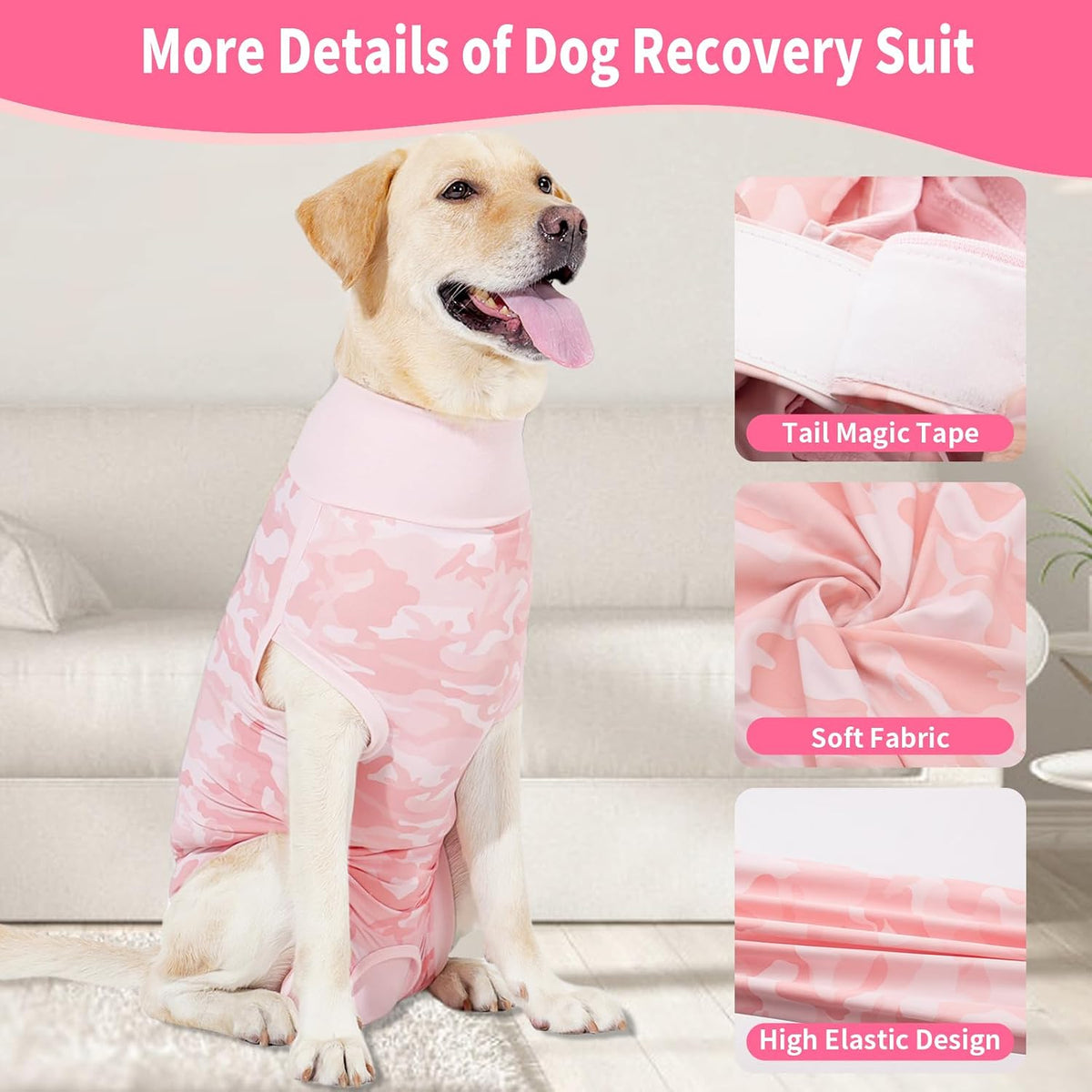 Coppthinktu dog onesie for surgery, female, with pee pad interlayer, sizes XS to XXL - view 4