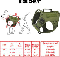 Tactical Dog Backpack Harness for Large Breed Original Design Metal - M / Green (with 2 pouches) - image 4