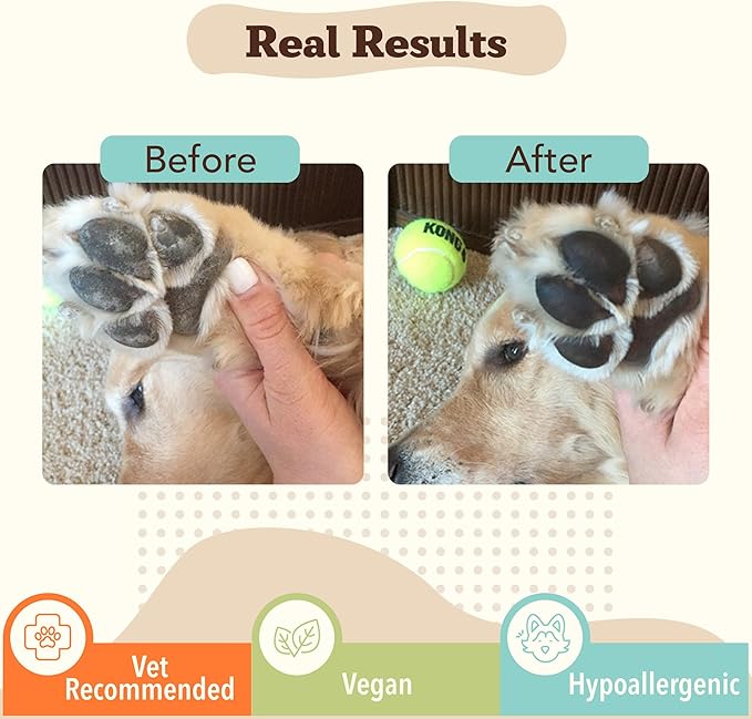 Natural Dog Company Paw Soother Balm & Wax for Dogs 4 oz Tin – Organic Moisturizing Relief for Dry, Cracked Paws, Lick - Safe–Repairs & Heals–Protects Against Extreme Weather – Coconut Oil & Vitamin E