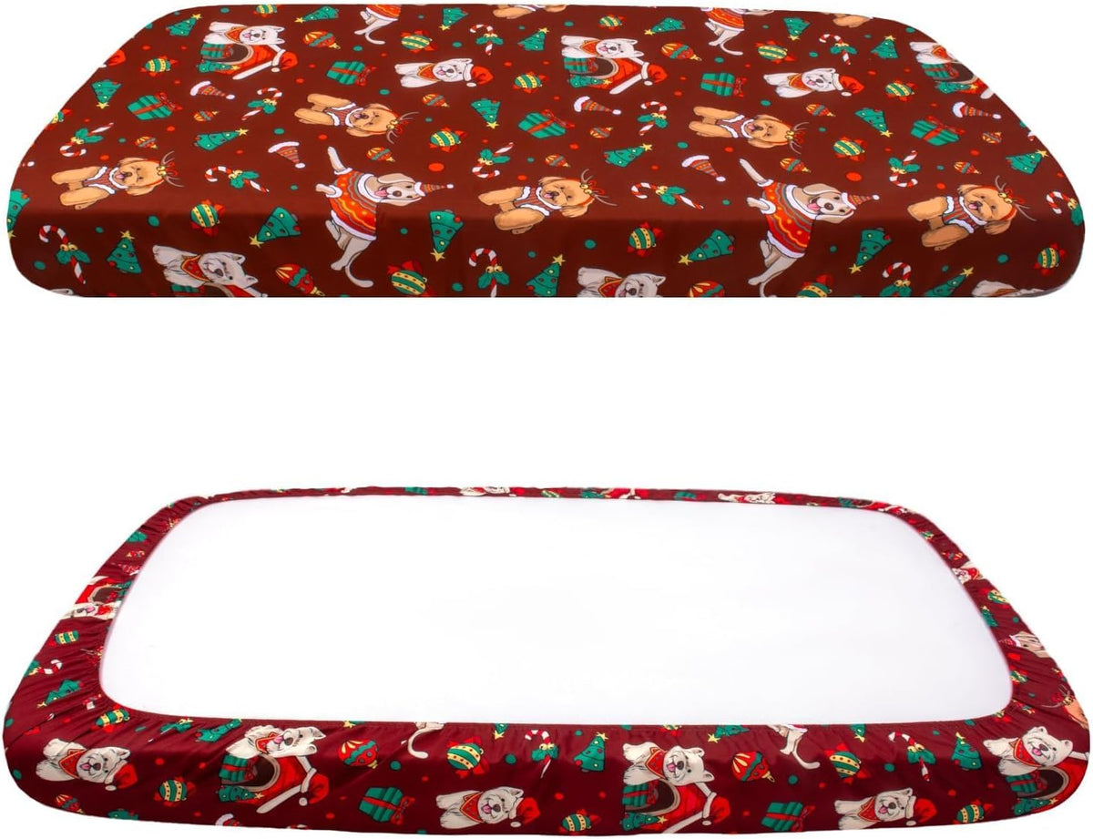 Dog Bed Covers Replacement Washable Elastic Edged 36" x 27" x 6" – Essentials for Dogs - Christmas DR / 52.0"L x 28.0"W x 5.0"Th - image 4