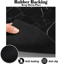 Dog Food Mats for Floors Absorbent, Pet Cat Food Mat - M(16"×24") / Marble Black - image 4