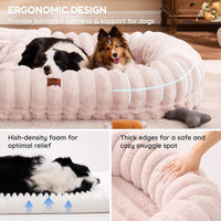 Orthopedic Human Dog Bed, with Faux Fur Washable Cover, Blanket - Pink / Human Dog Bed (72x40x10) - image 4