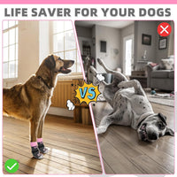 Dog Socks Shoes for Hot Pavement to Prevent Licking Paws - PINK / Medium (4 Pack) - image 4