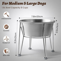 Elevated Dog Bowls for Medium&Small Dogs - 8 Cups / Raised Bowl - image 2