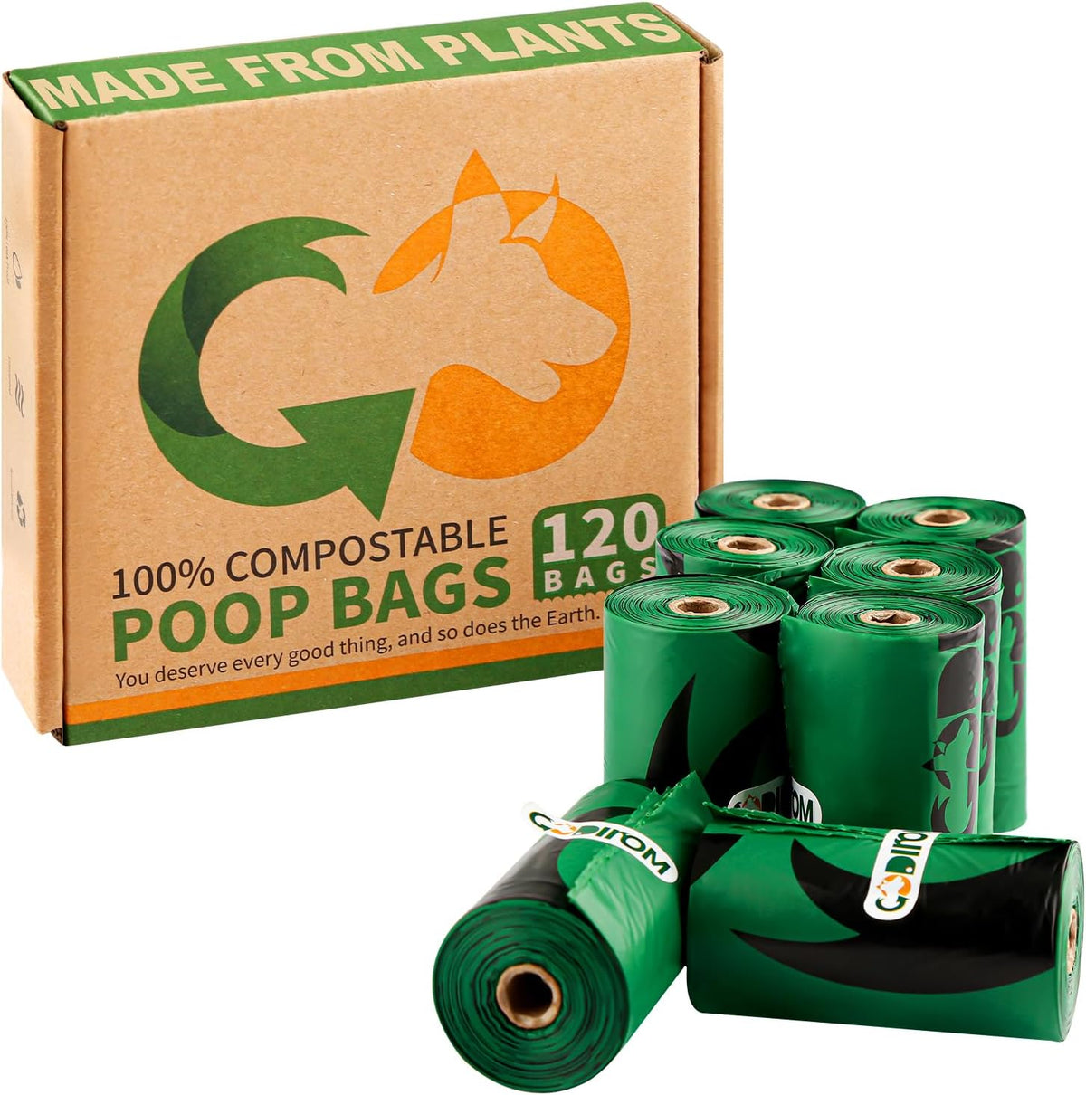 Certified Home Compostable Dog Poop Bags, 270 Plant Based Bags – Essentials for Dogs - Dark Green / 15 Count (Pack of 8)