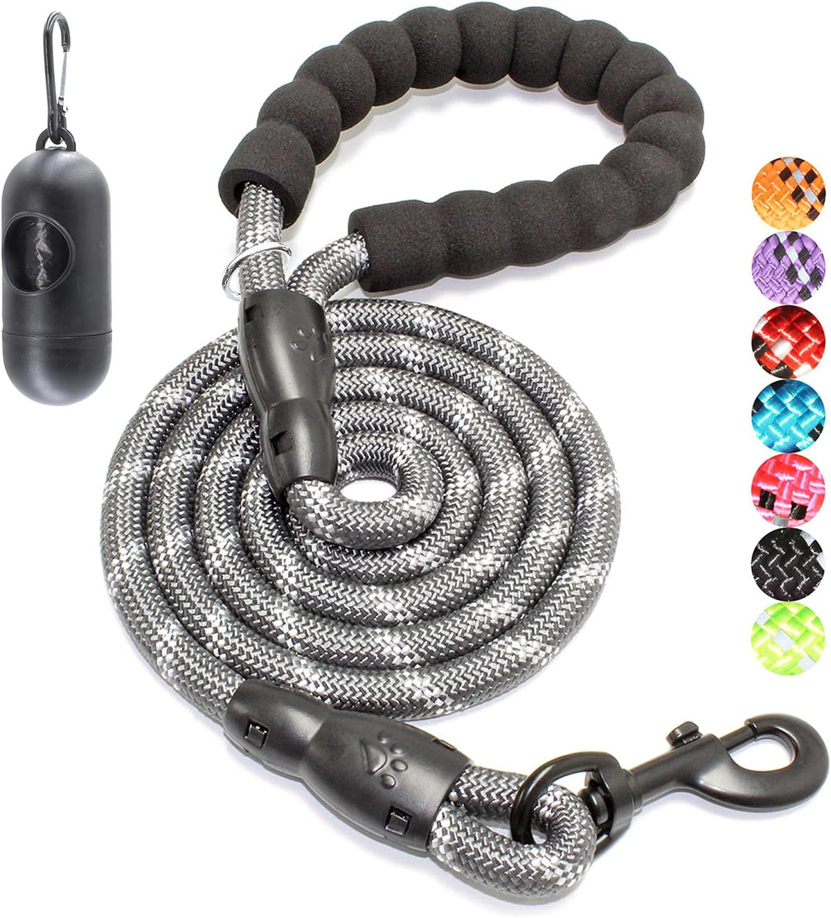 2/4/5/6 FT Dog Leash with Comfortable Padded Handle and Highly - 1/2'' x 6 FT / Grey