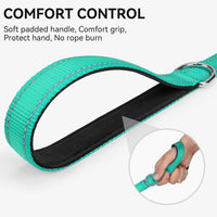 Joytale Reflective Dog Leash for Medium & Large Dogs - 4 ft Standard / Teal - image 2