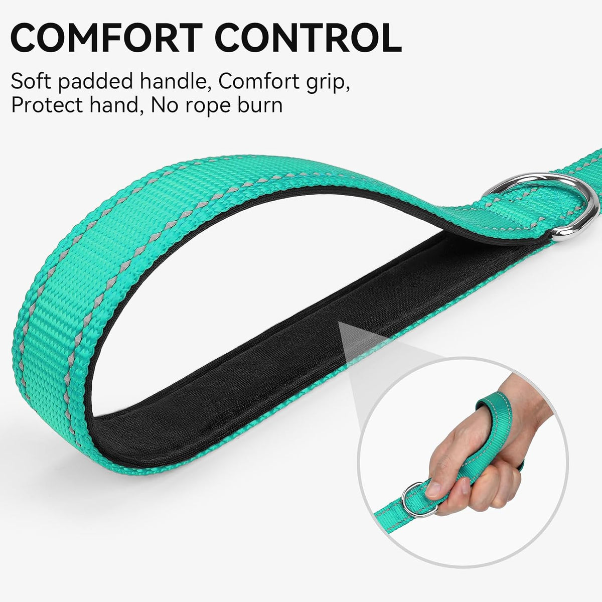 Joytale Reflective Dog Leash for Medium & Large Dogs - 4 ft Standard / Teal - image 2