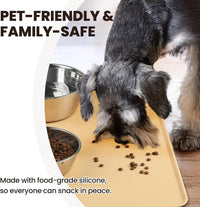 VIVAGLORY Pet Food Mat Flexmat Dog Bowl Mat, S - Beige Yellow / S (18.9 x 11.8in) - image 3