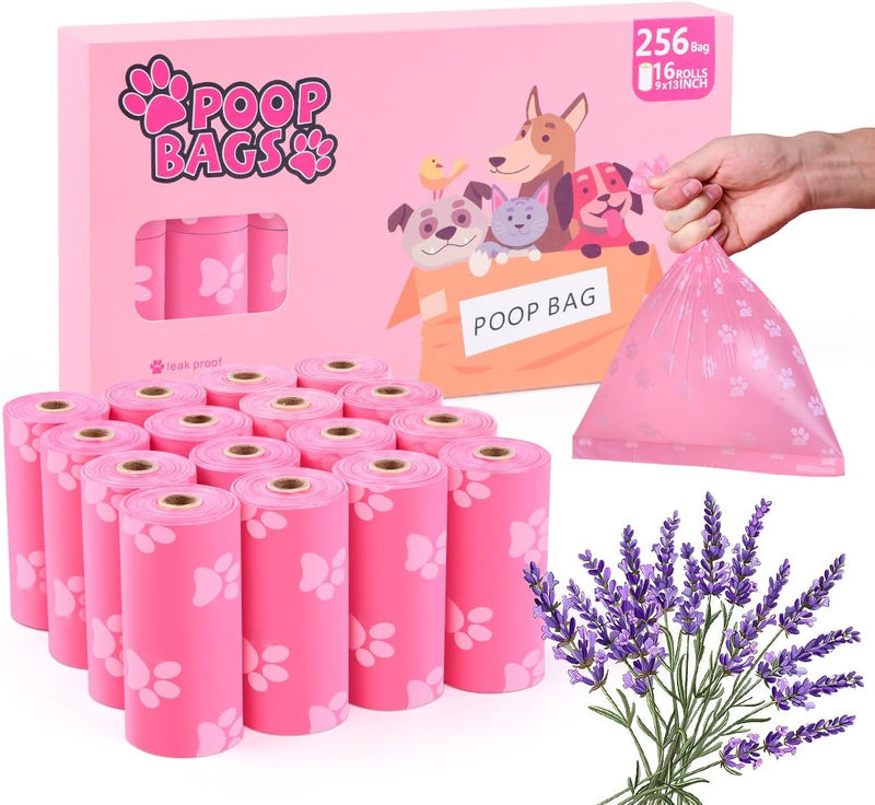 Poop Bags Rolls 256 Count, Pet Waste Bags for Walking, Home