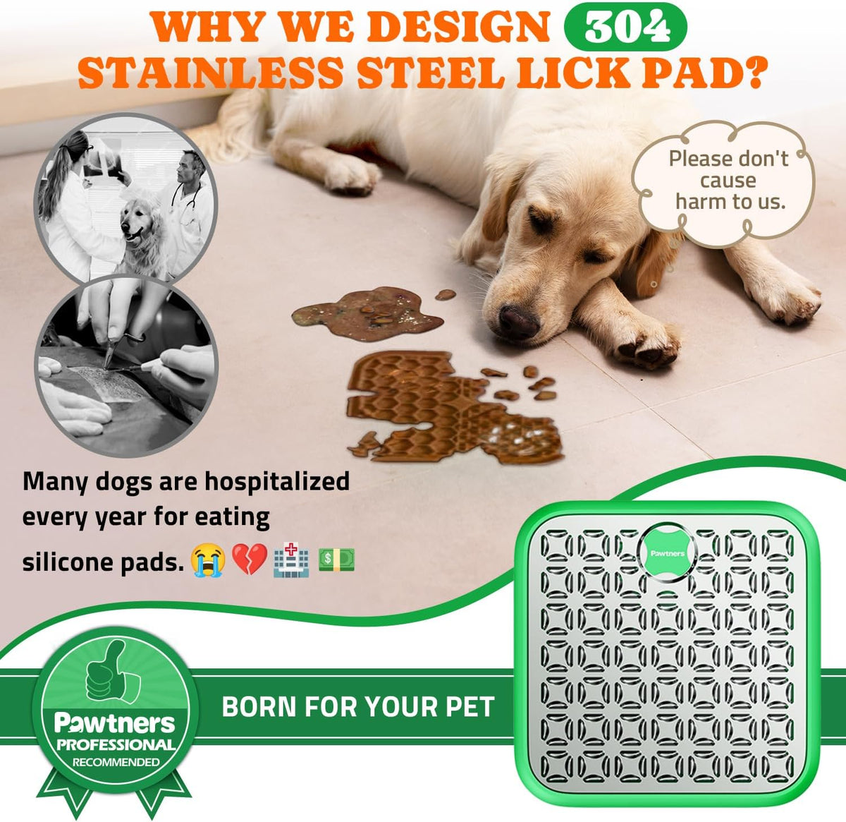 Stainless Steel Large Lick Mat for Dogs - green / 1pack - image 3