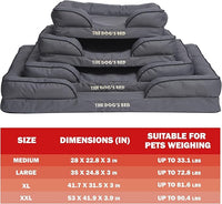 The Dog’s Bed, Orthopedic Standard Foam Waterproof Dog Bed with Standard Support, Large Grey with Black Trim, Waterproof, Supportive Dog Bed with Replaceable Covers, Veterinary Approved