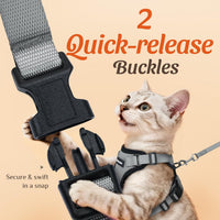 Cat Harness and Leash Set, Adjustable and Escape Proof - Grey / Xxs - image 4