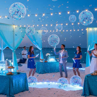 Civaner 10 Pcs Inflatable Glitter Beach Balls 16 Inch - Blue / Glitter - image 4