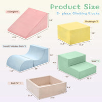 QUCHI foam climbing blocks for toddlers, 5-piece soft play set with ball pit - view 6